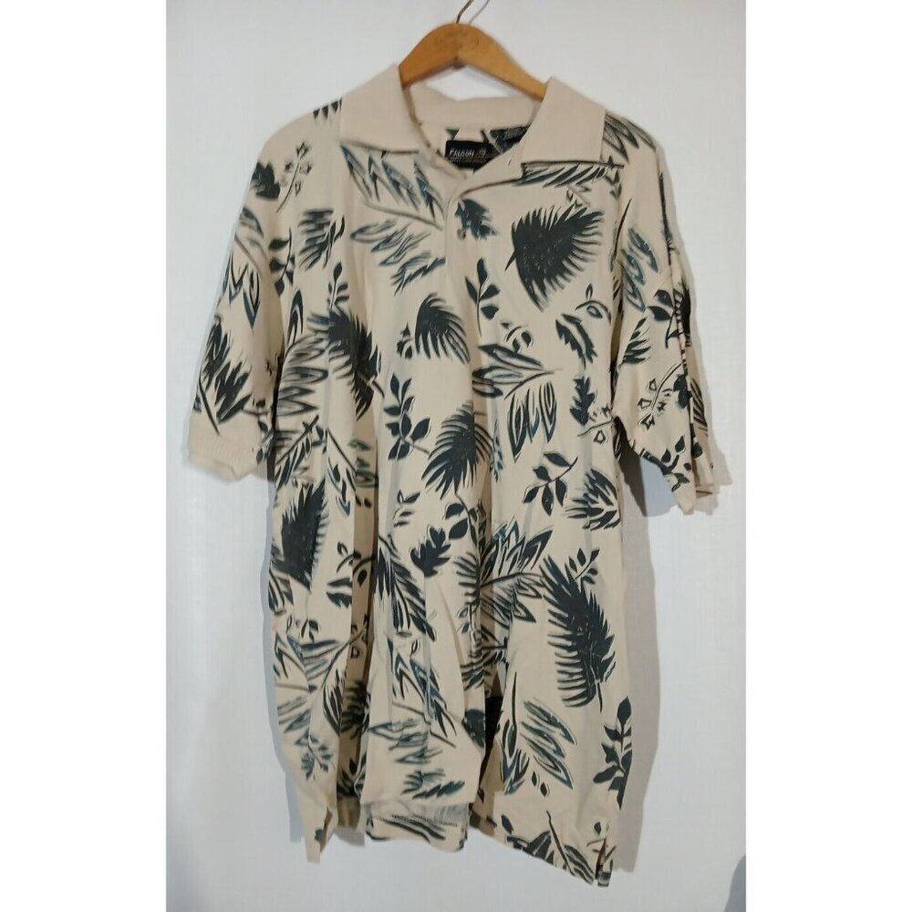 FALCON BAY Gold Label 2XL Beige Tropical Golf Polo Shirt
